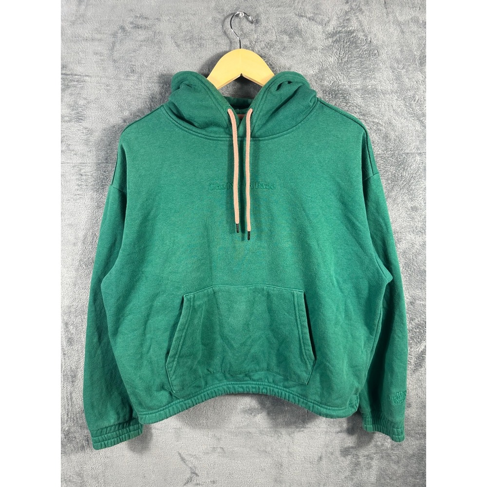 The North Face Womens Green Fleece Lined Cropped Hoodie Sweatshirt NF0A4N85 L